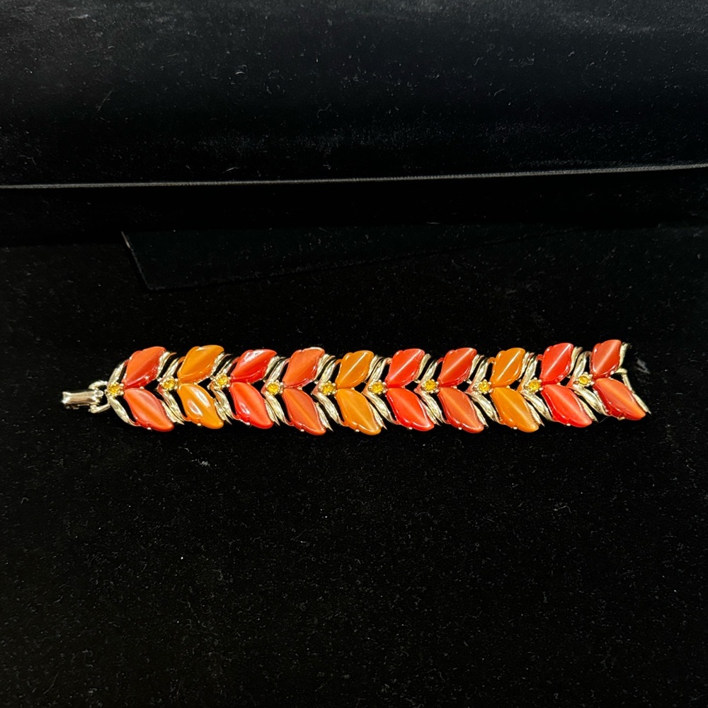 Coro Orange, Red and Gold Leaf Bracelet